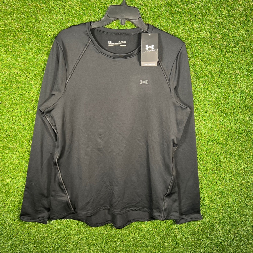 Under Armour ColdGear Womens XL Black Fitted Long Sleeve Athletic Top 1365781